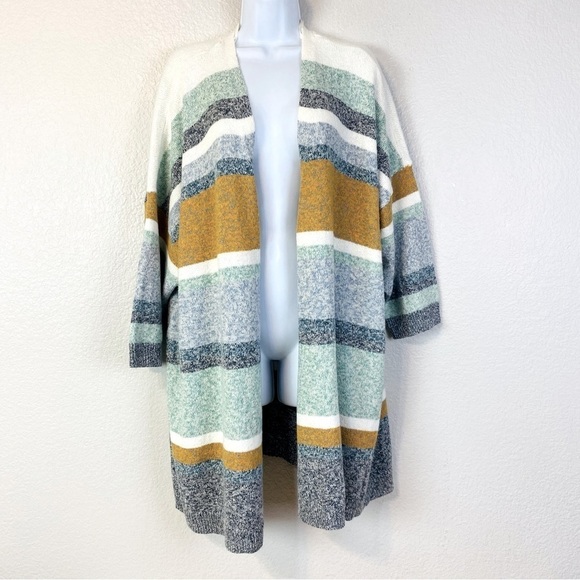 Lane Bryant Marled Open Front 3/4 Sleeve Sweater Cardigan Size 26/28 - Picture 2 of 7